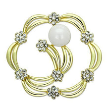 Load image into Gallery viewer, LO2810 - Flash Gold White Metal Brooches with Synthetic Pearl in White
