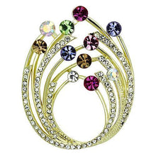 Load image into Gallery viewer, LO2812 - Flash Gold White Metal Brooches with Top Grade Crystal  in Multi Color