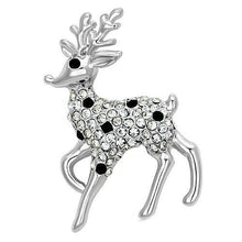 Load image into Gallery viewer, LO2821 - Imitation Rhodium White Metal Brooches with Top Grade Crystal  in Jet