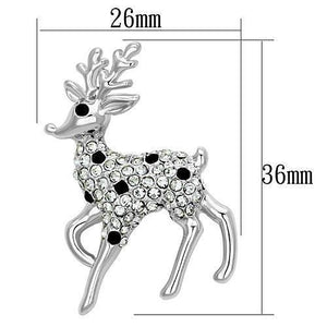 LO2821 - Imitation Rhodium White Metal Brooches with Top Grade Crystal  in Jet