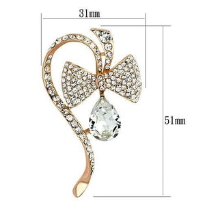 LO2832 - Flash Rose Gold White Metal Brooches with Synthetic Synthetic Glass in Clear