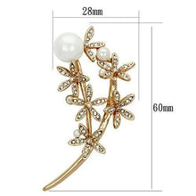 Load image into Gallery viewer, LO2834 - Flash Rose Gold White Metal Brooches with Synthetic Pearl in White