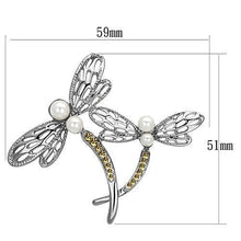 Load image into Gallery viewer, LO2836 - Imitation Rhodium White Metal Brooches with Synthetic Pearl in White