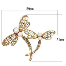 Load image into Gallery viewer, LO2837 - Flash Rose Gold White Metal Brooches with Synthetic Pearl in White
