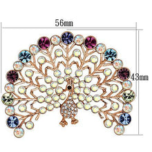 Load image into Gallery viewer, LO2849 - Flash Rose Gold White Metal Brooches with Top Grade Crystal  in Multi Color