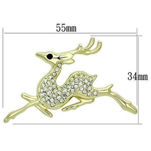 LO2859 - Flash Gold White Metal Brooches with Top Grade Crystal  in Multi Color