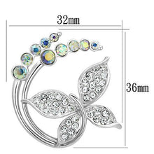 Load image into Gallery viewer, LO2860 - Imitation Rhodium White Metal Brooches with Top Grade Crystal  in Aurora Borealis (Rainbow Effect)