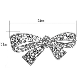 LO2882 - Imitation Rhodium White Metal Brooches with Top Grade Crystal  in Clear