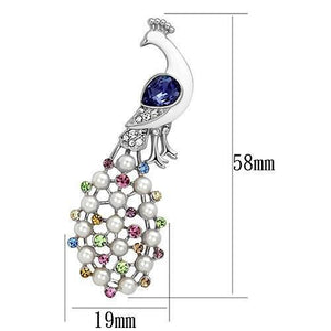 LO2896 - Imitation Rhodium White Metal Brooches with Top Grade Crystal  in Multi Color