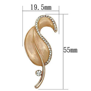 LO2899 - Flash Rose Gold White Metal Brooches with Top Grade Crystal  in Clear