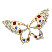 Load image into Gallery viewer, LO2907 - Flash Rose Gold White Metal Brooches with Top Grade Crystal  in Multi Color