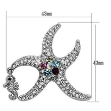 Load image into Gallery viewer, LO2910 - Imitation Rhodium White Metal Brooches with Top Grade Crystal  in Multi Color