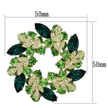Load image into Gallery viewer, LO2918 - Flash Gold White Metal Brooches with Top Grade Crystal  in Emerald