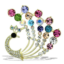Load image into Gallery viewer, LO2931 - Flash Gold White Metal Brooches with Top Grade Crystal  in Multi Color