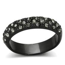 Load image into Gallery viewer, LO3064 - TIN Cobalt Black Brass Ring with Top Grade Crystal  in Black Diamond