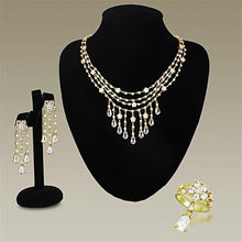 Load image into Gallery viewer, LO3077 - Gold Brass Jewelry Sets with AAA Grade CZ  in Clear