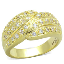 Load image into Gallery viewer, LO3402 - Gold Brass Ring with AAA Grade CZ  in Clear