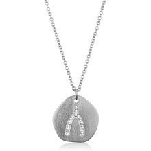 Load image into Gallery viewer, LO3478 - Rhodium+Brushed Brass Chain Pendant with Top Grade Crystal  in Clear