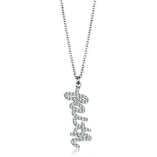 Load image into Gallery viewer, LO3488 - Rhodium Brass Chain Pendant with Top Grade Crystal  in Clear