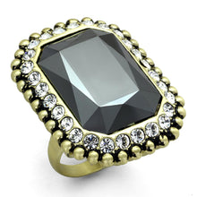 Load image into Gallery viewer, LO3511 - Gold &amp; Brush Brass Ring with Top Grade Crystal  in Hematite