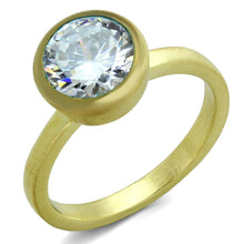 Load image into Gallery viewer, LO3538 - Gold &amp; Brush Brass Ring with AAA Grade CZ  in Clear