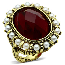 Cargar imagen en el visor de la galería, LO3585 - Flash Gold Brass Ring with Synthetic Synthetic Glass in Siam