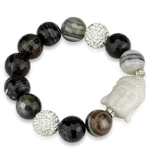 Load image into Gallery viewer, LO3778 - Rhodium Brass Bracelet with Synthetic Onyx in Multi Color