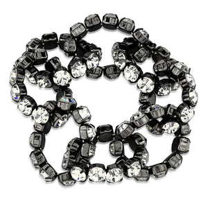 LO3831 - Ruthenium Brass Bracelet with Top Grade Crystal  in Clear