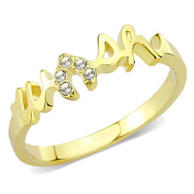 Cargar imagen en el visor de la galería, LO3966 - Flash Gold Brass Ring with Top Grade Crystal  in Clear