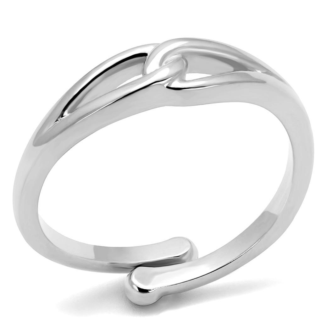 LO3992 - Rhodium Brass Ring with No Stone