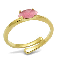 Cargar imagen en el visor de la galería, LO4069 - Flash Gold Brass Ring with Synthetic Cat Eye in Rose