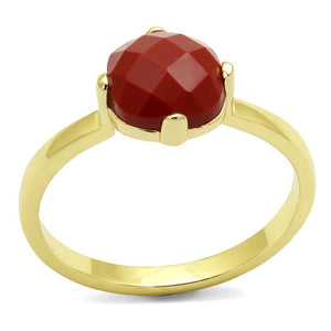 LO4077 - Flash Gold Brass Ring with Synthetic Synthetic Stone in Siam