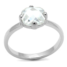 Load image into Gallery viewer, LO4080 - Rhodium Brass Ring with AAA Grade CZ  in Clear