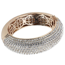 Load image into Gallery viewer, LO4269 - Rose Gold+e-coating Brass Bangle with Top Grade Crystal  in Clear
