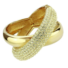 Load image into Gallery viewer, LO4321 - Gold Brass Bangle with Top Grade Crystal  in Citrine Yellow