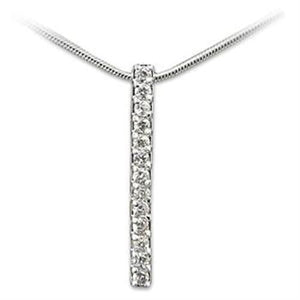LOA260 - High-Polished 925 Sterling Silver Pendant with AAA Grade CZ  in Clear
