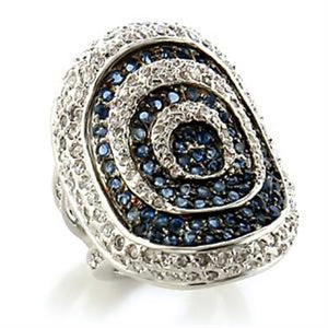 LOA575 - Rhodium + Ruthenium Brass Ring with Synthetic Spinel in Montana