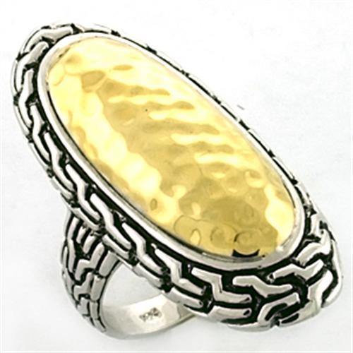 LOA652 - Gold+Rhodium 925 Sterling Silver Ring with No Stone