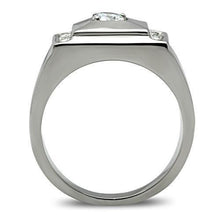 Load image into Gallery viewer, TK317 - High polished (no plating) Stainless Steel Ring with AAA Grade CZ  in Clear