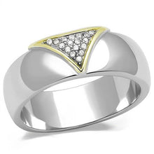 Load image into Gallery viewer, TK3187 - Two-Tone IP Gold (Ion Plating) Stainless Steel Ring with AAA Grade CZ  in Clear