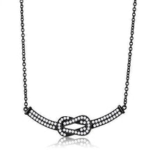 Load image into Gallery viewer, TK3219 - IP Black(Ion Plating) Stainless Steel Chain Pendant with AAA Grade CZ  in Clear