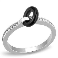 Cargar imagen en el visor de la galería, TK3241 - High polished (no plating) Stainless Steel Ring with Top Grade Crystal  in Clear