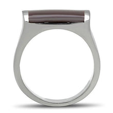 Cargar imagen en el visor de la galería, TK327 - High polished (no plating) Stainless Steel Ring with Epoxy  in Brown