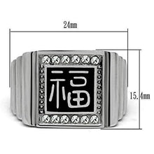 Load image into Gallery viewer, TK329 - High polished (no plating) Stainless Steel Ring with Top Grade Crystal  in Clear