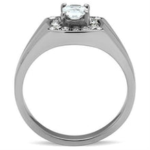 Load image into Gallery viewer, TK353 - High polished (no plating) Stainless Steel Ring with AAA Grade CZ  in Clear