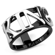 Cargar imagen en el visor de la galería, TK3583 - Two-Tone IP Black (Ion Plating) Stainless Steel Ring with No Stone