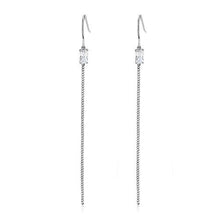 Load image into Gallery viewer, TK3599 - High polished (no plating) Stainless Steel Earrings with AAA Grade CZ  in Clear
