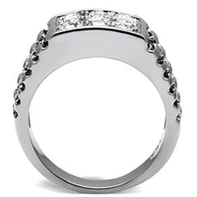 Cargar imagen en el visor de la galería, TK360 - High polished (no plating) Stainless Steel Ring with Top Grade Crystal  in Clear