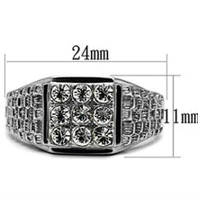 Load image into Gallery viewer, TK361 - High polished (no plating) Stainless Steel Ring with Top Grade Crystal  in Clear