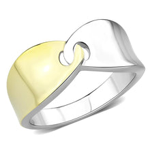 Cargar imagen en el visor de la galería, TK3630 - Two-Tone IP Gold (Ion Plating) Stainless Steel Ring with No Stone